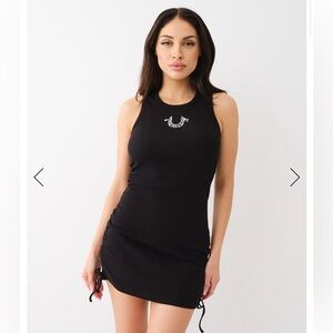 Brand New* True Religion EMBROIDERED RUCHED MINI DRESS